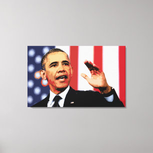 Impressão icónico das canvas do retrato de Obama