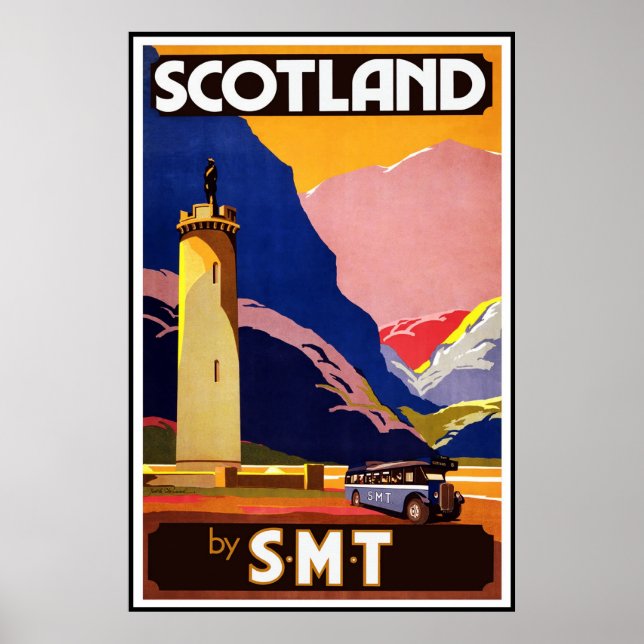 Impressão Imagem Retro Vintage Viagem Escócia (Frente)