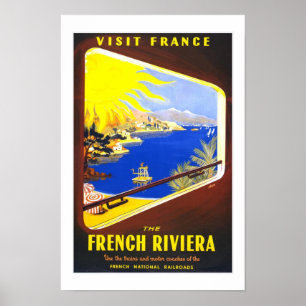 Impressão Imagem Retro Vintage Viagem Riviera Fran