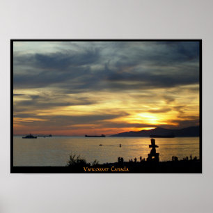 Impressão inglês de Vancôver da baía do poster
