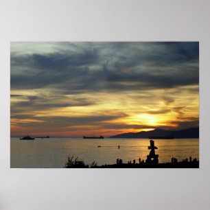 Impressão inglês de Vancôver da baía do poster