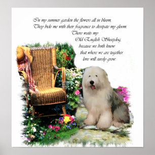 Impressão inglês velho da arte do Sheepdog