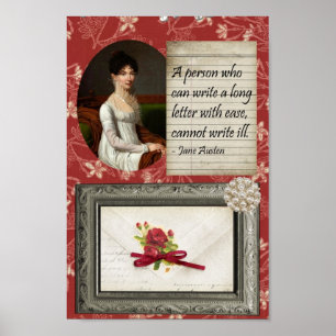 Impressão inspirado escrita de Jane Austen
