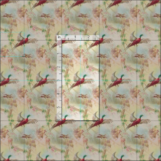 Impressão inspirado vintage do tecido do pássaro