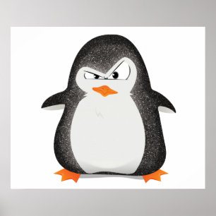Impressão irritado da foto do brilho do pinguim