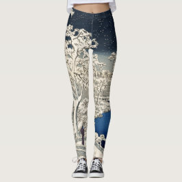 Impressão JAPONÊS DE NEVE Caindo Leggings IMPRESSA