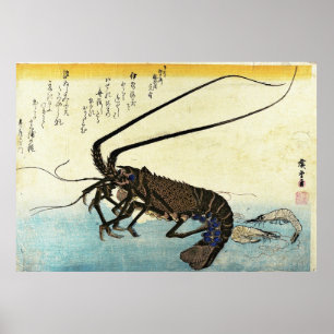 Impressão japonês dos peixes de Iseebi & de Ebi