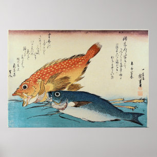Impressão japonês dos peixes de Kasogo & de