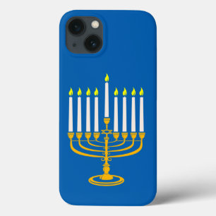 impressão judeu menorah amarela hanukkah