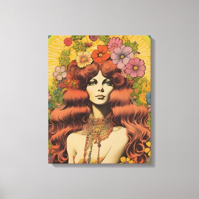 Impressão Lady Canvas da Vintage de 1970 (Frente)