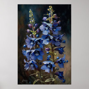 Impressão Larkspur Flower Art