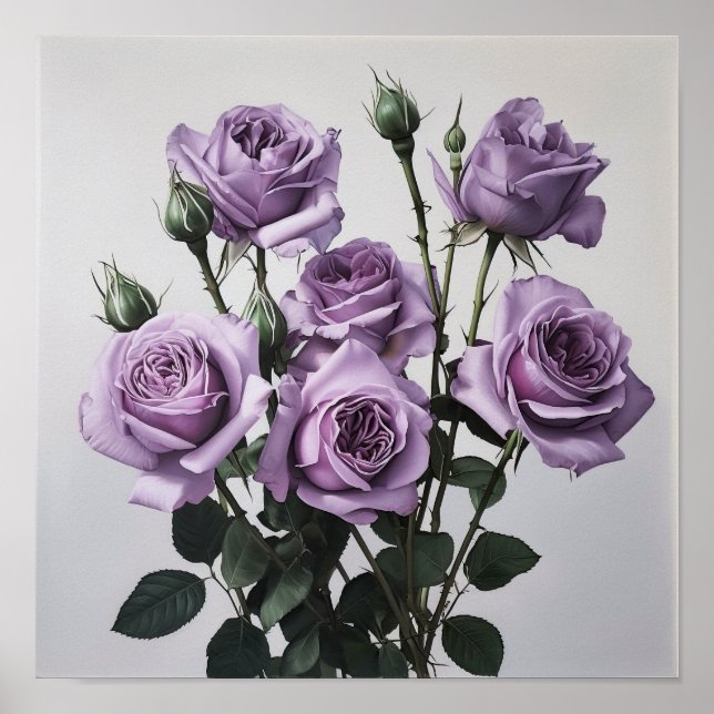 Impressão lavanda de Poster de pintura de Rosa (Frente)