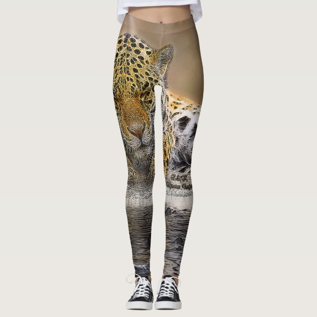 Impressão Legging da chita da assinatura (Frente)