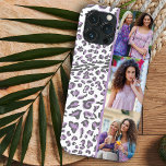 Impressão Leopard 3 Foto Vertical Lilac<br><div class="desc">Capa de telefone de impressão leopardo personalizada com 3 de suas fotos. O modelo de foto é configurado para exibir suas fotos no formato vertical de retrato. Projetado para o iPhone 13 Pro Max, mas ajustado muitos outros modelos. Se você escolher um modelo diferente, verifique se o design ainda parece...</div>