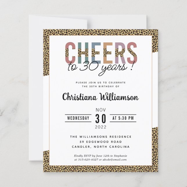 Impressão Leopard do Partido aniversário de 30 ano (Frente)