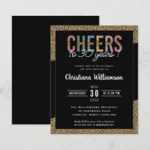 Impressão Leopard do Partido aniversário de 30 ano