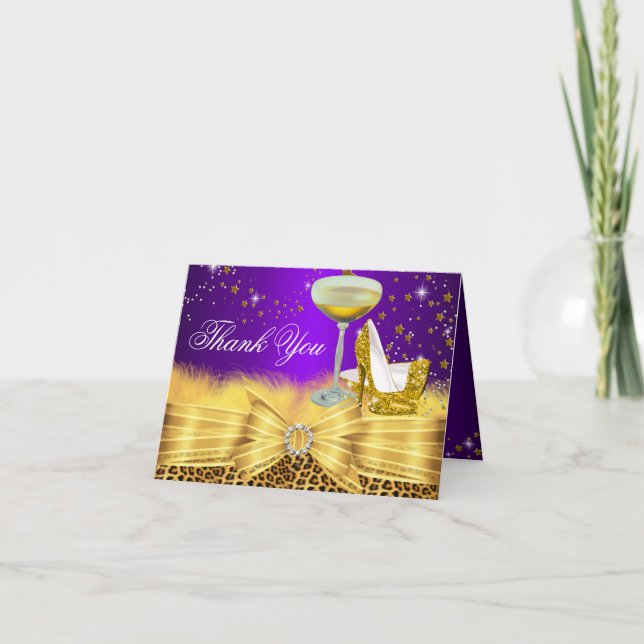 Impressão Leopard e calcanhares Cartões de agradec (Frente)