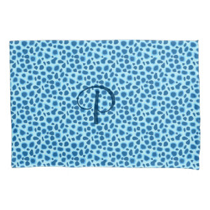 Impressão Leopardo - Cobalto Escuro e Azul-Céu