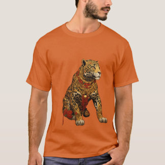 Impressão leopardo em t-shirt do designer