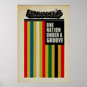 Impressão Licenciada Oficial Funkadelic - Uma Naçã