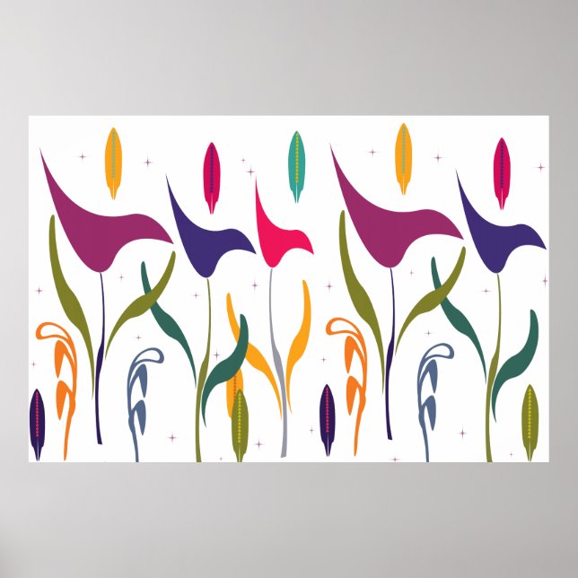 Impressão Lily de Calla de Aquarela Moderna abstra (Frente)