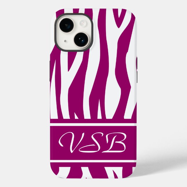 Impressão Magenta Zebra com monograma (Verso)