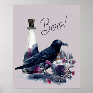 impressão mágico de halloween raven