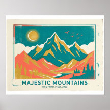 Impressão Majestosa das Montanhas Riso