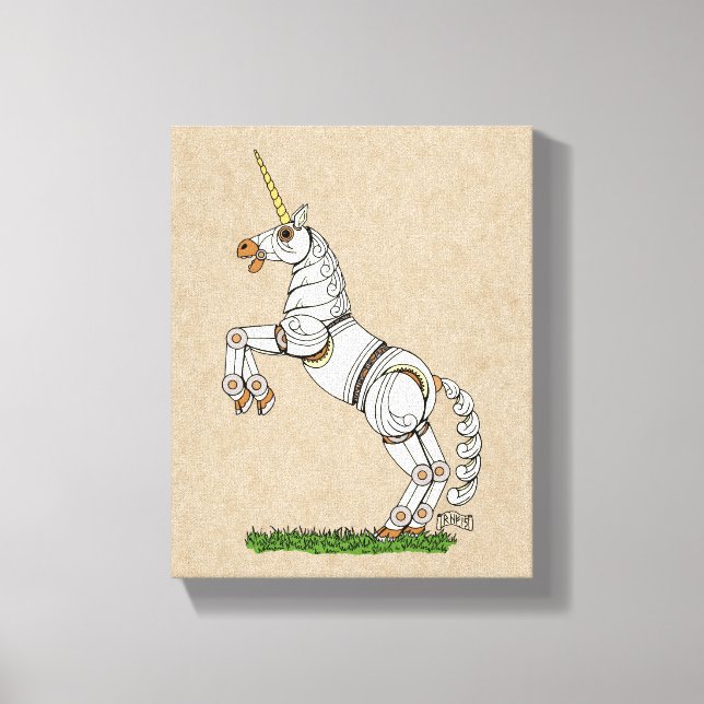 Impressão Mecânica Unicorn Canvas (Frente)