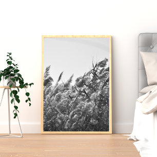 Impressão minimalista abstrata da natureza em pret