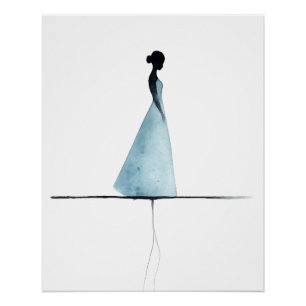 Impressão Minimalista de Aquarela, Arte de Silhuet