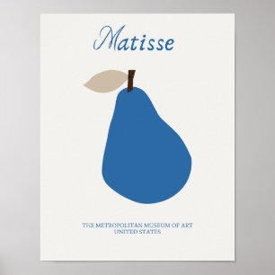 Impressão minimalista de pera azul