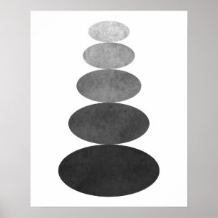 Impressão minimalista moderno da arte do seixo do