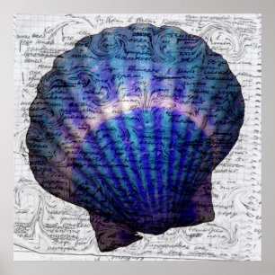 Impressão misterioso do poster do mar