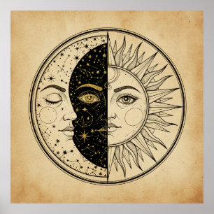 Impressão Mística em Estilo de Cartas de Tarot do 