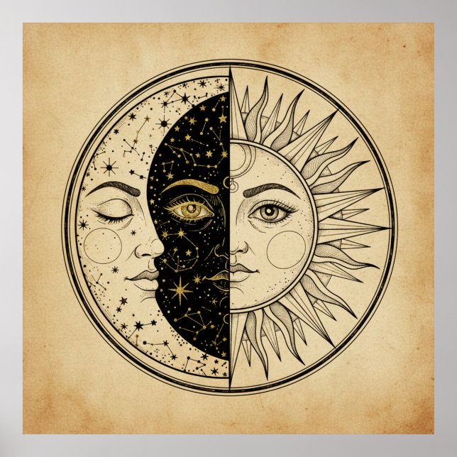 Impressão Mística em Estilo de Cartas de Tarot do  (Frente)