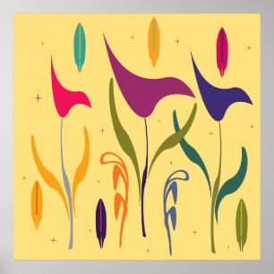 Impressão moderna abstrata do lírio de Calla da