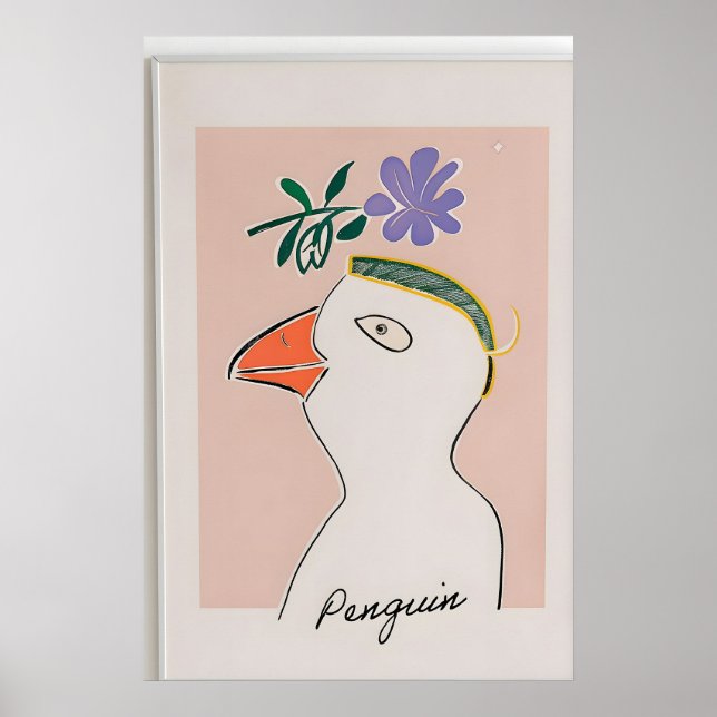 Impressão Moderna de Ilustração de Pinguim – Pared (Frente)