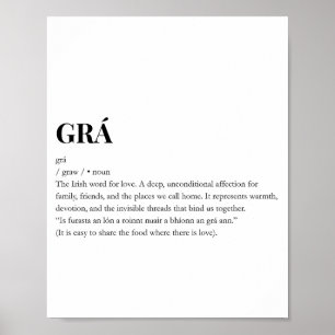 Impressão Moderna do Significado de Amor Grá Irlan