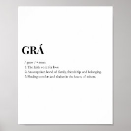 Impressão Moderna do Significado de Amor Grá Irlan