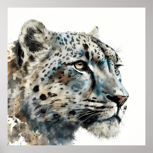 Impressão Moderna Wallarn da Neve Leopardo Personá (Frente)