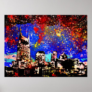 Impressão moderno da "cidade do pop art música "