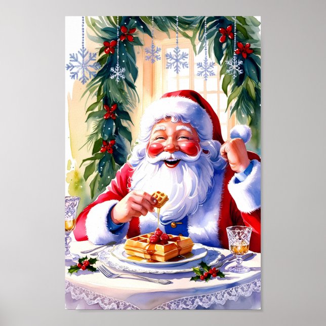 Impressão moderno de Natal de papais noeis (Frente)