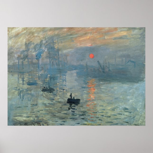 Impressão Monet Sunrise Pintura Levante Solo (Frente)