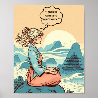 impressão Motivacional "Radiar Calmo e Confiança"