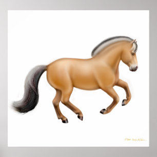 Impressão norueguês do cavalo do fiorde