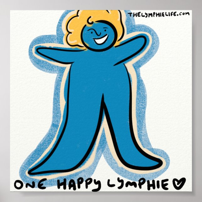 impressão "One Happy Linfhie" 6"x6" - Fundo branco (Frente)
