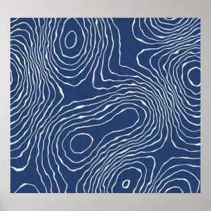 Impressão Orgânico Topográfico da Linha da Terra.
