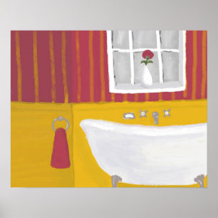 Impressão original do poster da pintura do banho