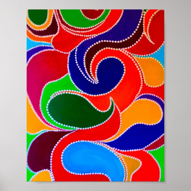 Impressão original do Rainbow Dreamtime australian (Frente)